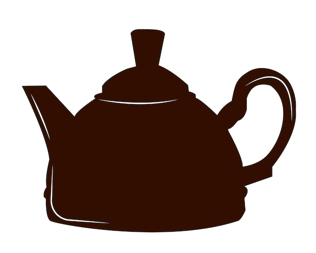 Vector outline of a large metal teapot