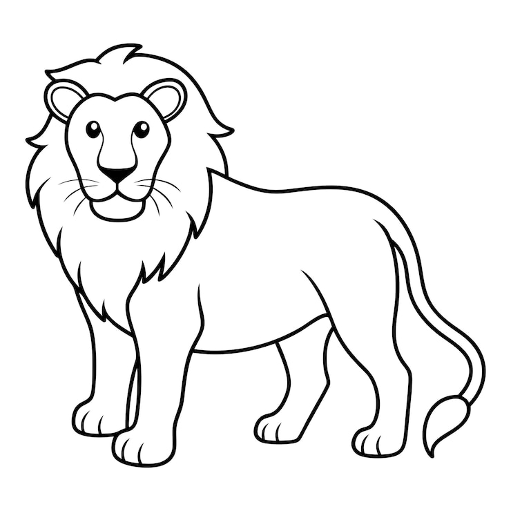 Vector a outline of lion vector illustration design