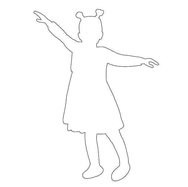 Outline little girl