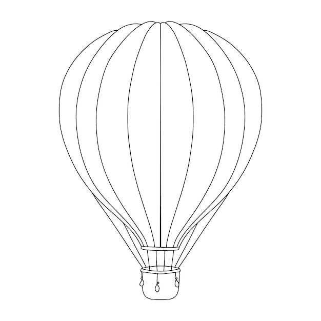 Outline luchtballon Lijnillustratie geïsoleerd op wit voor kleurboek