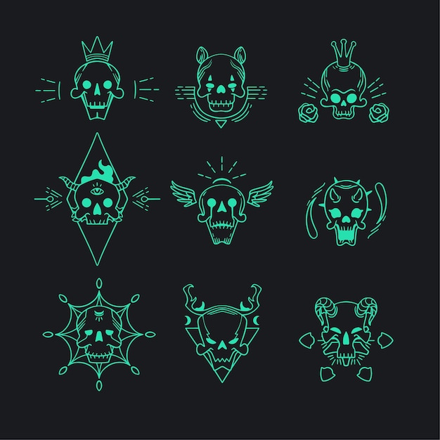 Outline Majestic Skull Collection