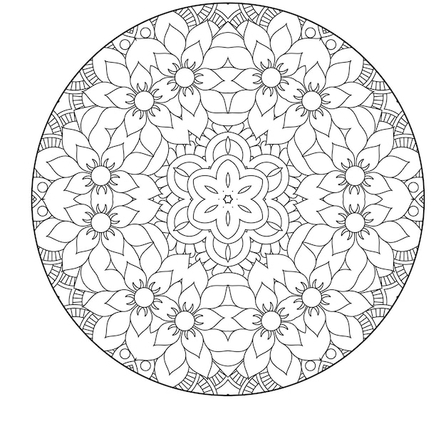 Outline mandala per libro da colorare. ornamento decorativo rotondo. modello di terapia antistress