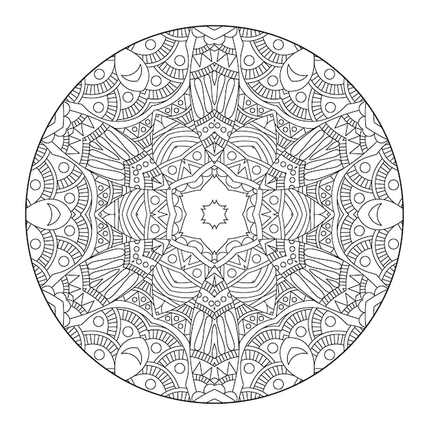 Outline mandala per libro da colorare. ornamento decorativo rotondo. modello di terapia antistress