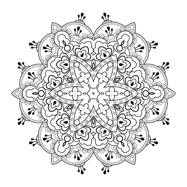 Vettore outline mandala per libro da colorare. ornamento decorativo rotondo. modello di terapia antistress