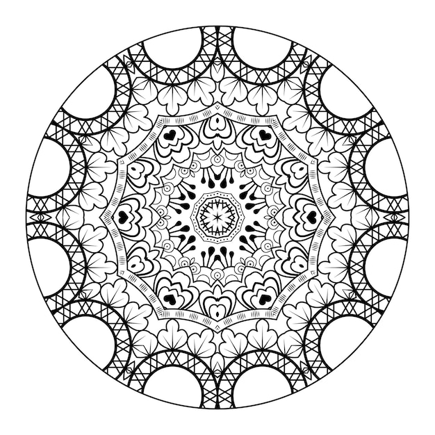 Vettore outline mandala per libro da colorare. ornamento decorativo rotondo. modello di terapia antistress