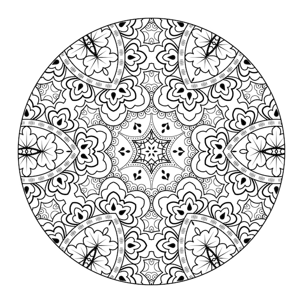 Outline mandala for coloring book. decorative round ornament. anti-stress therapy pattern