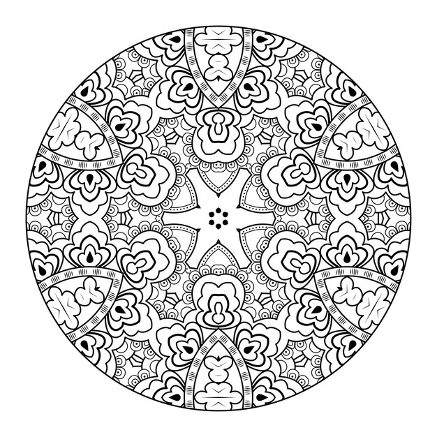 Vettore outline mandala per libro da colorare. ornamento decorativo rotondo. modello di terapia antistress