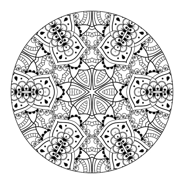 Outline mandala per libro da colorare. ornamento decorativo rotondo. modello di terapia antistress