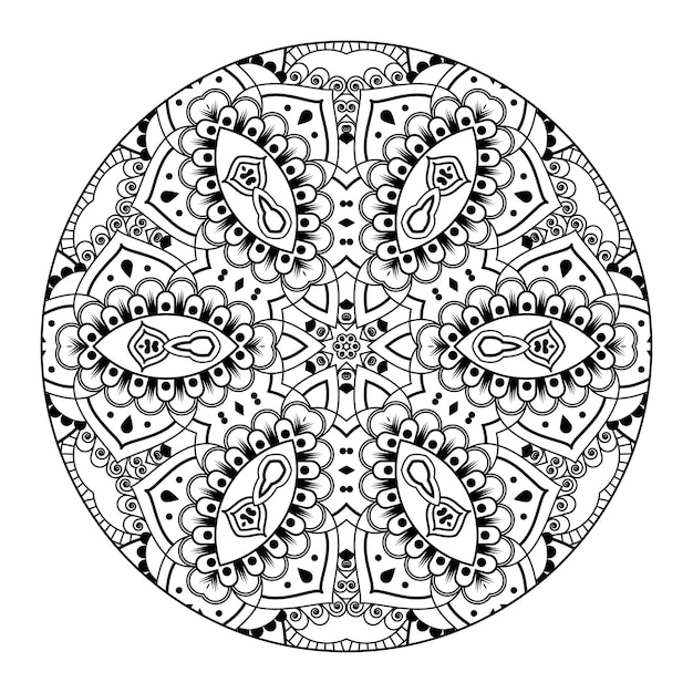 Outline mandala per libro da colorare. ornamento decorativo rotondo. modello di terapia antistress