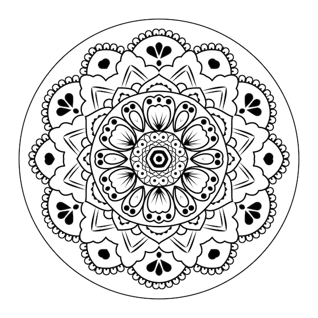 Outline mandala per libro da colorare. ornamento decorativo rotondo. modello di terapia antistress