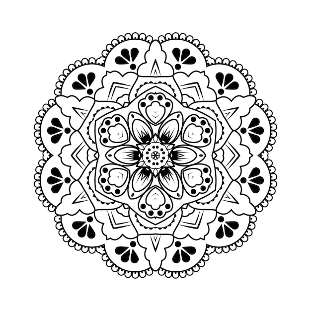 Vettore outline mandala per libro da colorare. ornamento decorativo rotondo. modello di terapia antistress