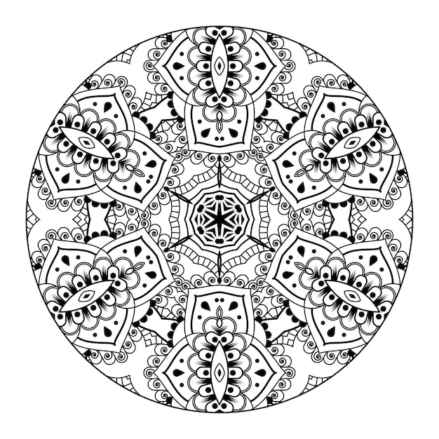 Outline mandala per libro da colorare. ornamento decorativo rotondo. modello di terapia antistress