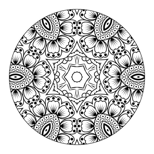 Outline mandala for coloring book. decorative round ornament. anti-stress therapy pattern