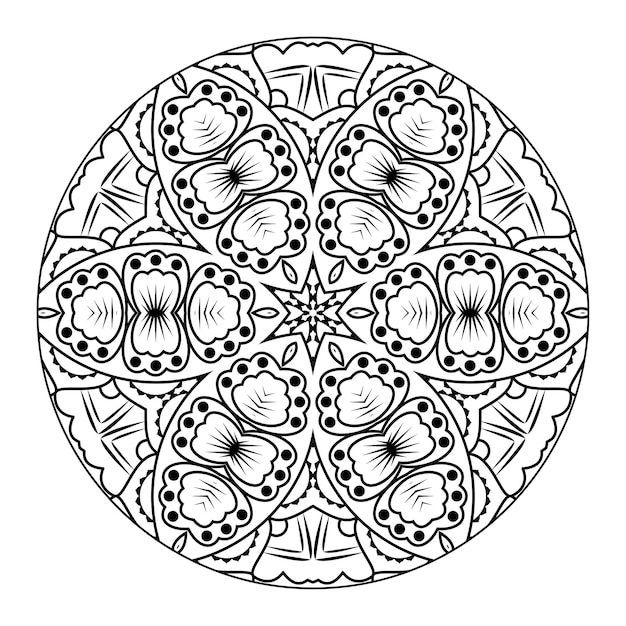 Outline mandala for coloring book. decorative round ornament. anti-stress therapy pattern