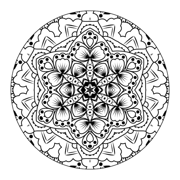 Vettore outline mandala per libro da colorare. ornamento decorativo rotondo. modello di terapia antistress