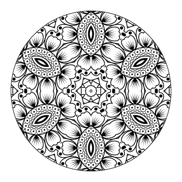 Outline mandala per libro da colorare. ornamento decorativo rotondo. modello di terapia antistress