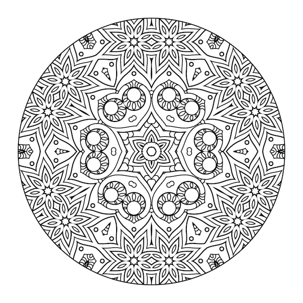 Outline mandala for coloring book. decorative round ornament. anti-stress therapy pattern