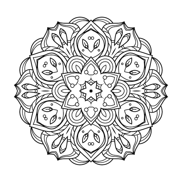 Outline mandala per libro da colorare. ornamento decorativo rotondo. modello di terapia antistress