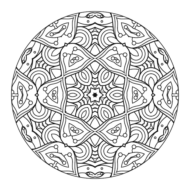 Outline mandala for coloring book. decorative round ornament. anti-stress therapy pattern