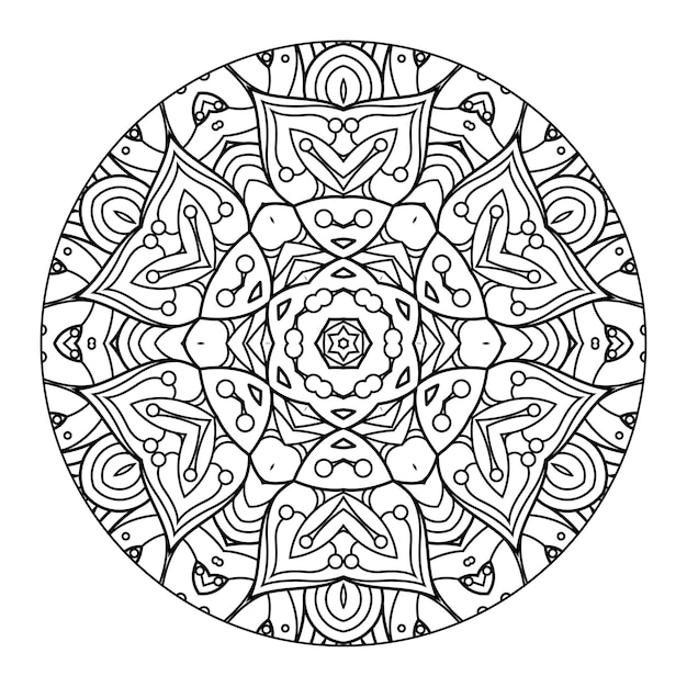 Outline mandala for coloring book. decorative round ornament. anti-stress therapy pattern