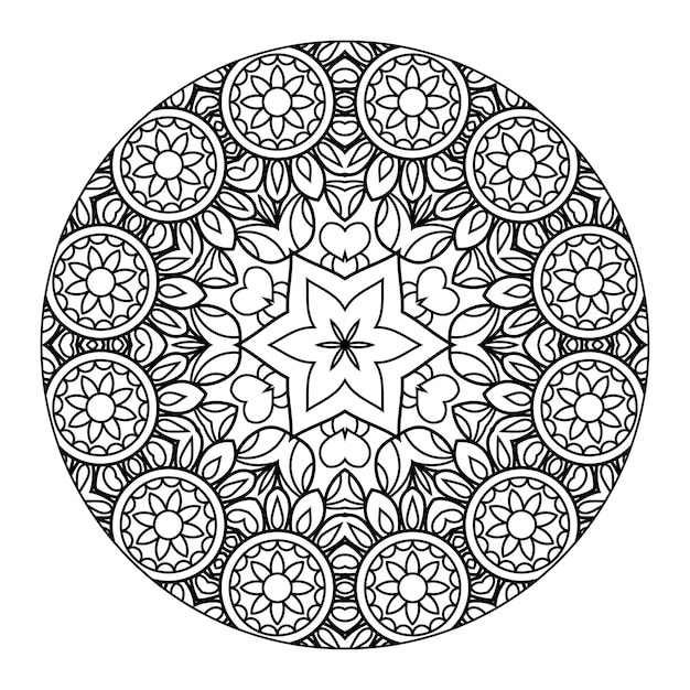 Outline mandala per libro da colorare. ornamento decorativo rotondo. modello di terapia antistress