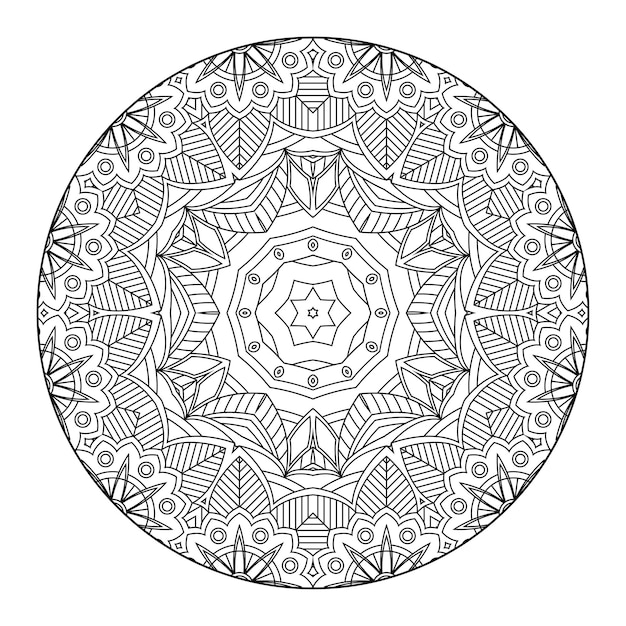 Outline mandala per libro da colorare. ornamento decorativo rotondo. modello di terapia antistress