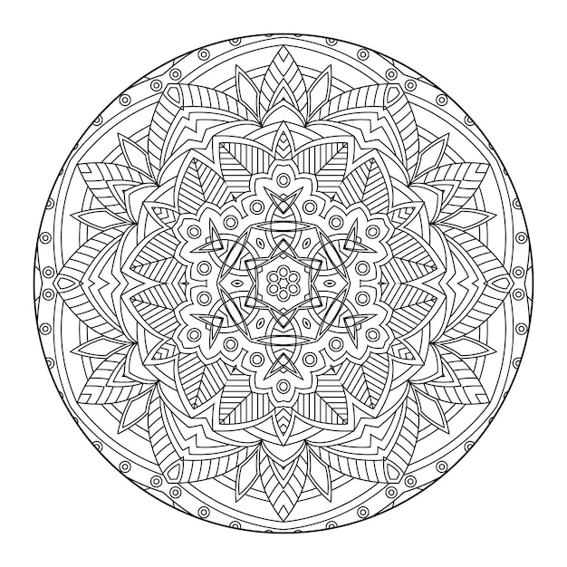 Outline mandala per libro da colorare. ornamento decorativo rotondo. modello di terapia antistress