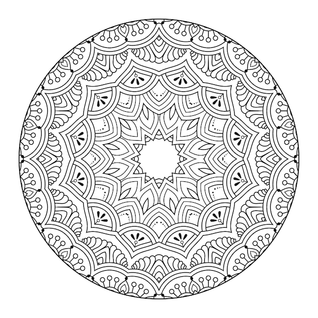 Outline mandala per libro da colorare. ornamento decorativo rotondo. modello di terapia antistress