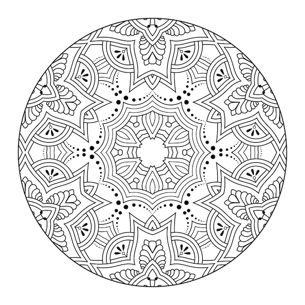 Outline mandala per libro da colorare. ornamento decorativo rotondo. modello di terapia antistress