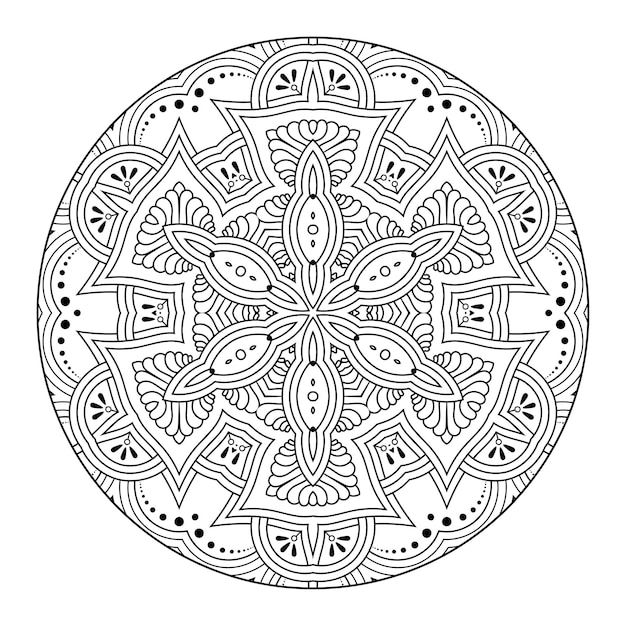 Vettore outline mandala per libro da colorare. ornamento decorativo rotondo. modello di terapia antistress