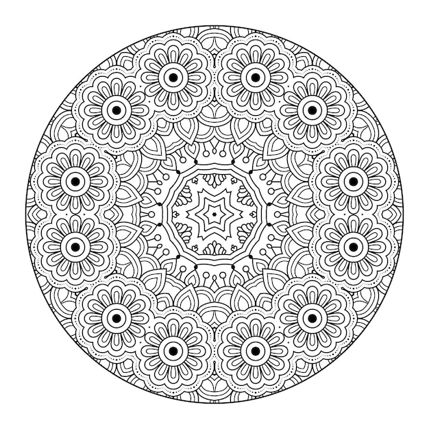 Outline mandala for coloring book. decorative round ornament. anti-stress therapy pattern