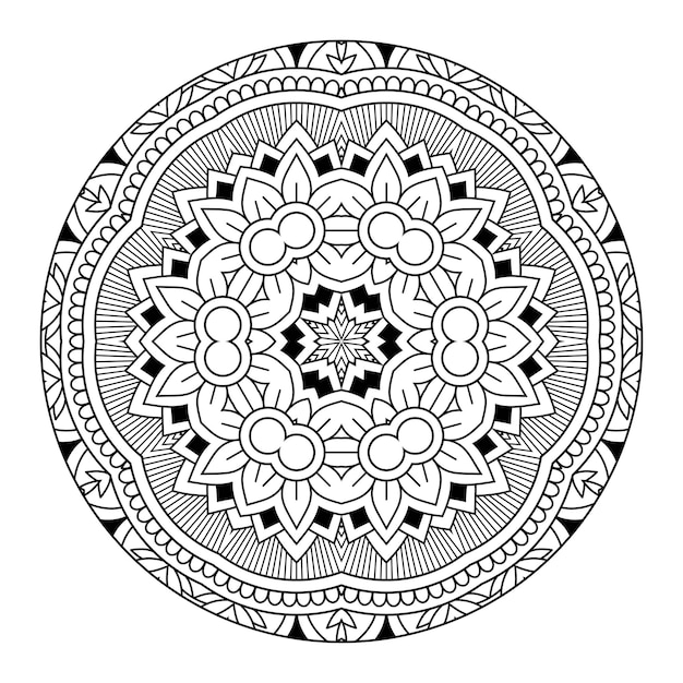 Outline mandala for coloring book. decorative round ornament. anti-stress therapy pattern