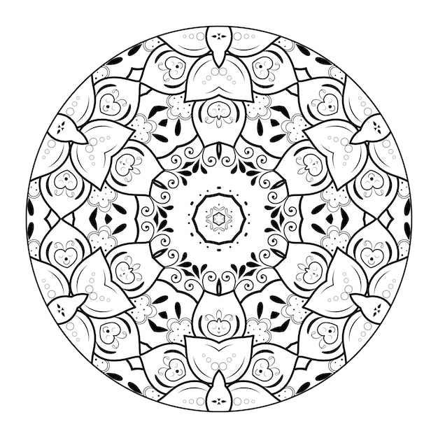 Vettore outline mandala per libro da colorare. ornamento decorativo rotondo. modello di terapia antistress