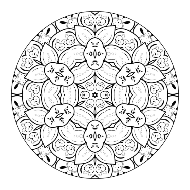 Vettore outline mandala per libro da colorare. ornamento decorativo rotondo. modello di terapia antistress