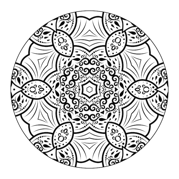 Vettore outline mandala per libro da colorare. ornamento decorativo rotondo. modello di terapia antistress