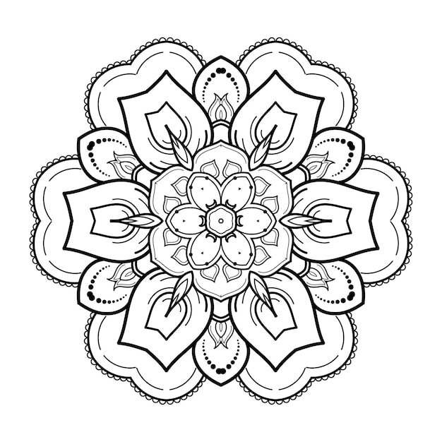 Vector outline mandala for coloring book. decorative round ornament. anti-stress therapy pattern