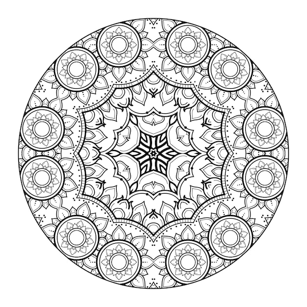 Outline mandala per libro da colorare. ornamento decorativo rotondo. modello di terapia antistress