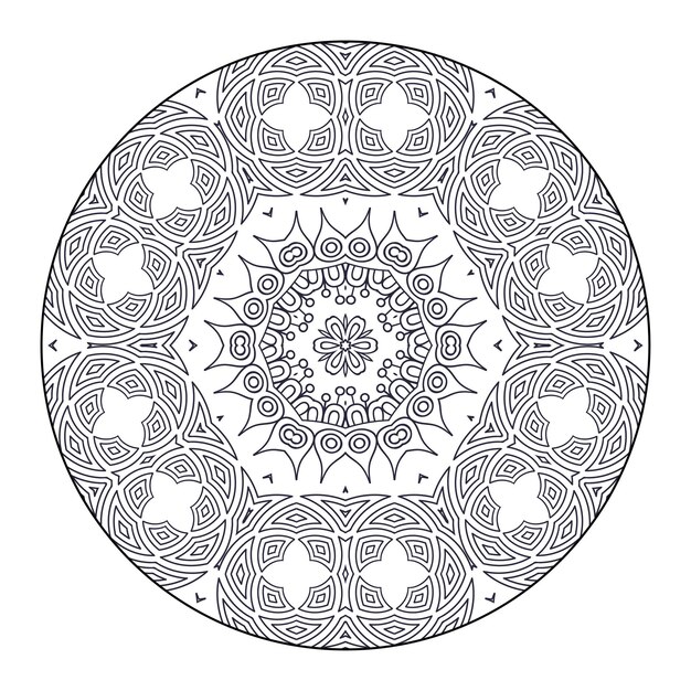 Outline mandala per libro da colorare. ornamento decorativo rotondo. modello di terapia antistress