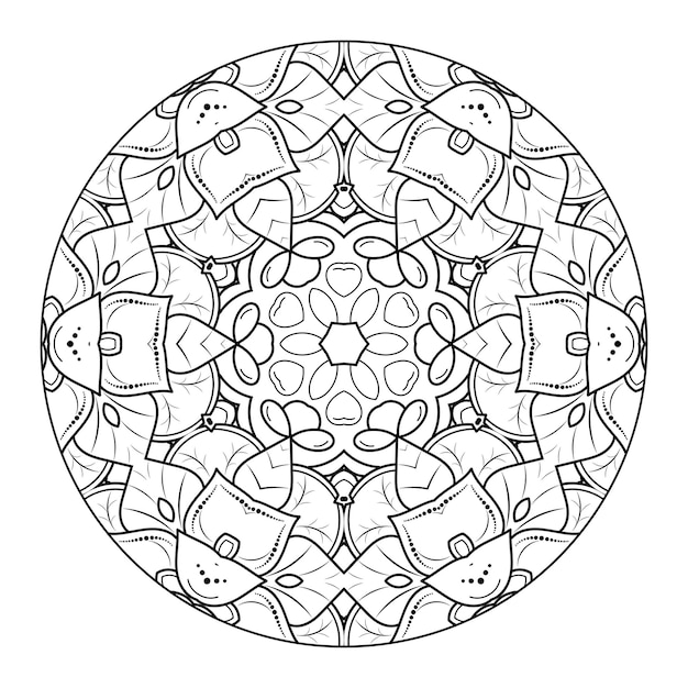 Outline mandala per libro da colorare. ornamento decorativo rotondo. modello di terapia antistress