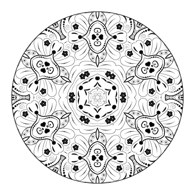 Vettore outline mandala per libro da colorare. ornamento decorativo rotondo. modello di terapia antistress