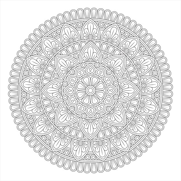 outline mandala for coloring book page oriental mandala vector mandala coloring book line art