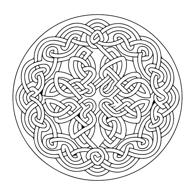 Vector outline mandala for coloring book page oriental mandala vector mandala coloring book line art