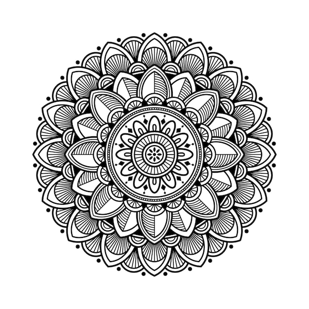 Outline mandala for coloring book