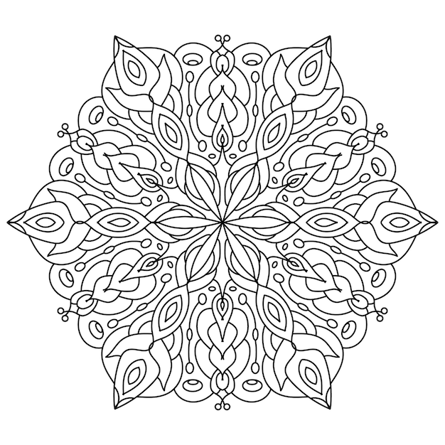 Outline mandala for coloring book