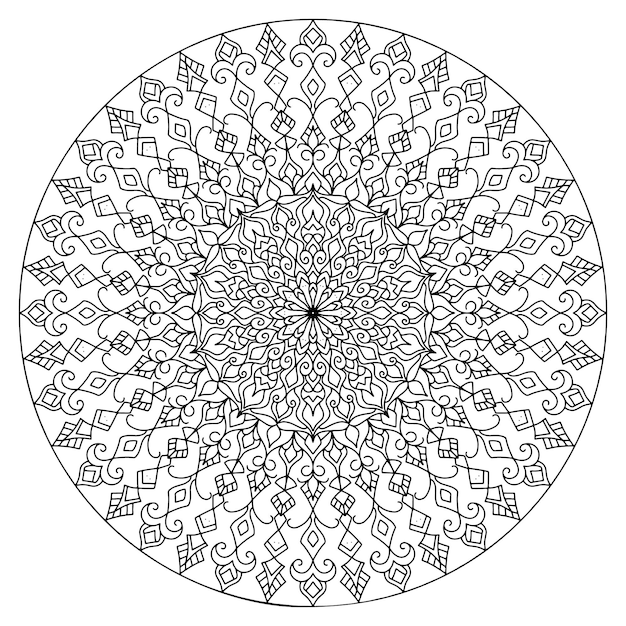 Outline mandala for coloring book