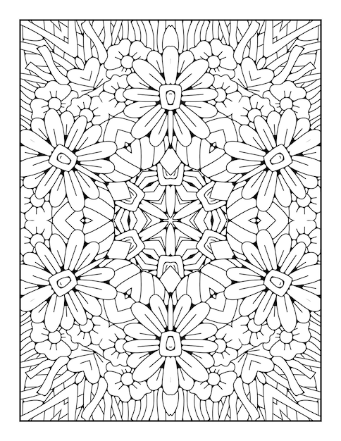 Outline mandala coloring page for coloring book and adult coloring page with black white line art