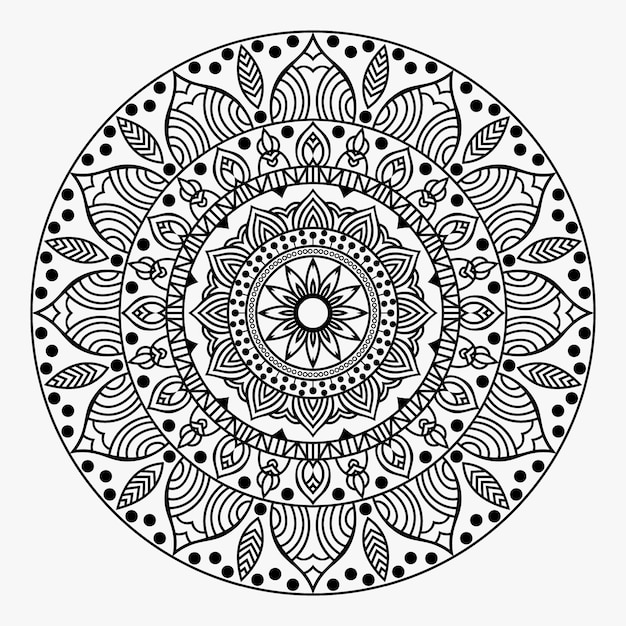 Outline mandala decorative ornament Premium 