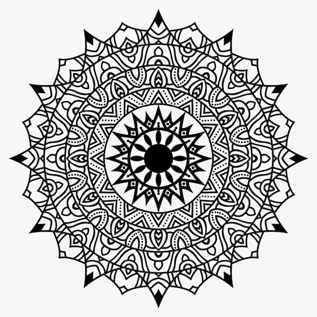 Outline mandala decorative ornament premium