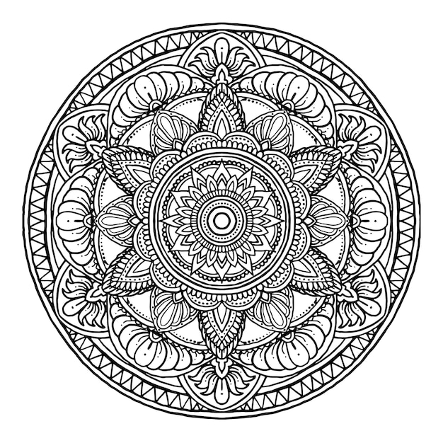 Outline mandala decorative round ornament