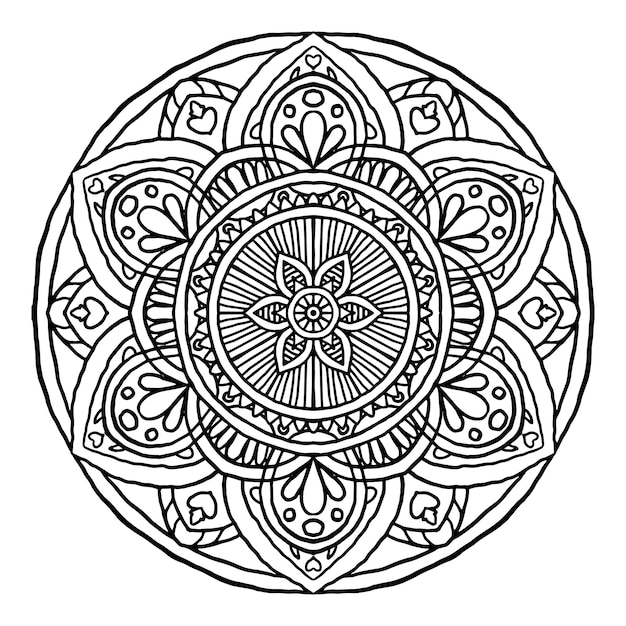 Outline Mandala decorative round ornament